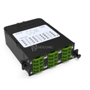 Module HD MPO-LC/APC Elite 24FO SM Vert Pol B, avec volet (2x MPO-12 vers 6x LC