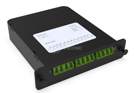 Module LGX MPO-LC/APC Elite 12FO SM Pol A/C avec volet NEXCONEC