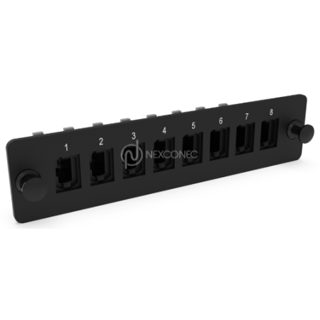 Plaque d'adaptation LGX Pass Thru chargée 8 ports MPO (clé haute/clé basse) NEXC