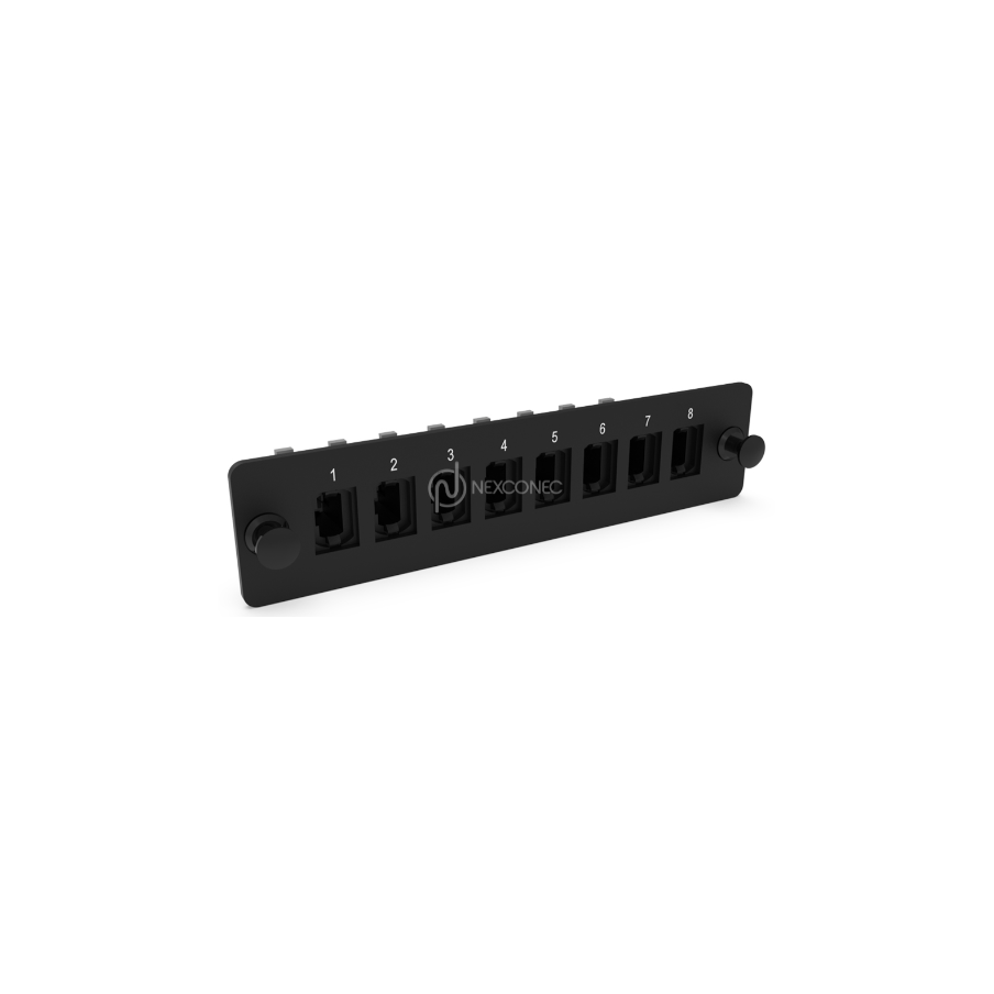 Plaque d'adaptation LGX Pass Thru chargée 8 ports MPO (clé haute/clé basse) NEXC