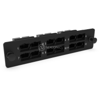 Plaque d'adaptation LGX Pass Thru chargée 12 ports MPO (clé haute/clé basse) NEX