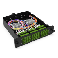Module d'épissure LGX LC/APC 24FO SM vert chargé 24x tresses LC/APC G657A1 obtur