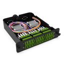 Module d'épissure LGX LC/APC 24FO SM vert chargé 24x tresses LC/APC G657A1 obtur