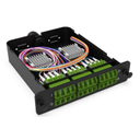 Module d'épissure LGX LC/APC 24FO SM vert chargé 24x tresses LC/APC G657A1 obtur