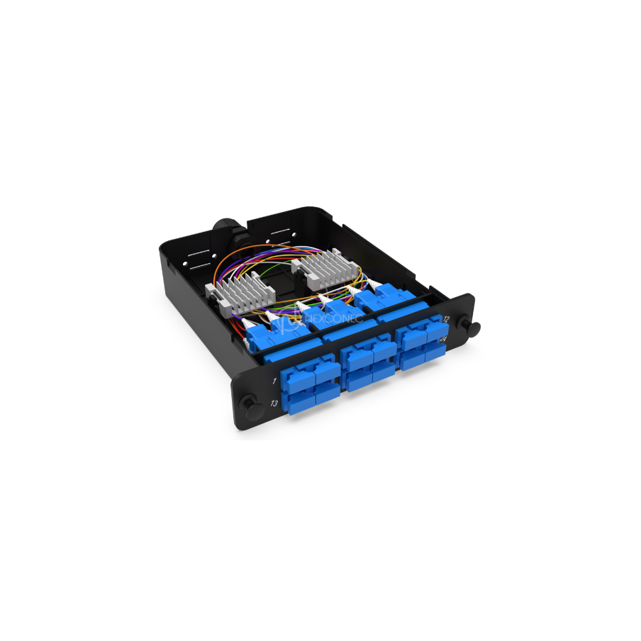 Module d'épissure LGX SC 12FO SM bleu chargé 12x tresses SC/UPC G657A1 600um col