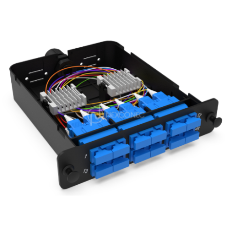 Module d'épissure LGX SC 12FO SM bleu chargé 12x tresses SC/UPC G657A1 600um col