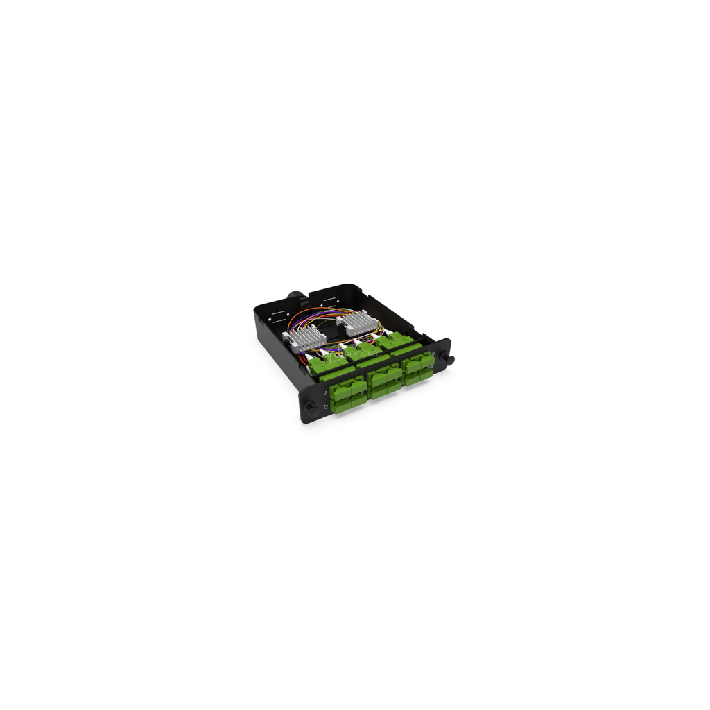Module d'épissure LGX SC/APC 12FO SM vert chargé 12x tresses SC/APC G657A1 NEXCO