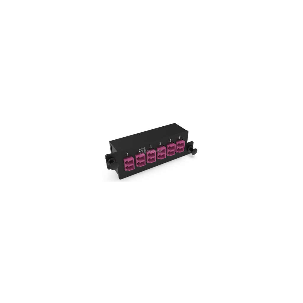 Plaquette HD d’adaptateurs LC 12FO Multi Erika Violet NEXCONEX