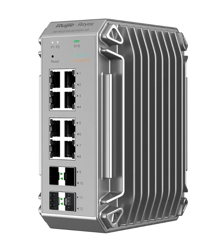 SWITCH GÉRABLE INDUSTRIEL L2 8 RJ45 POE+ / 4 SFP 240W REYEE
