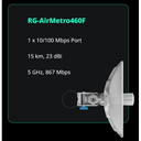 Pont sans fil CPE 5 GHz 23 dBi, 867 Mbps, IP65, 15 km, 1 port 10/100M, H:9° V:9°
