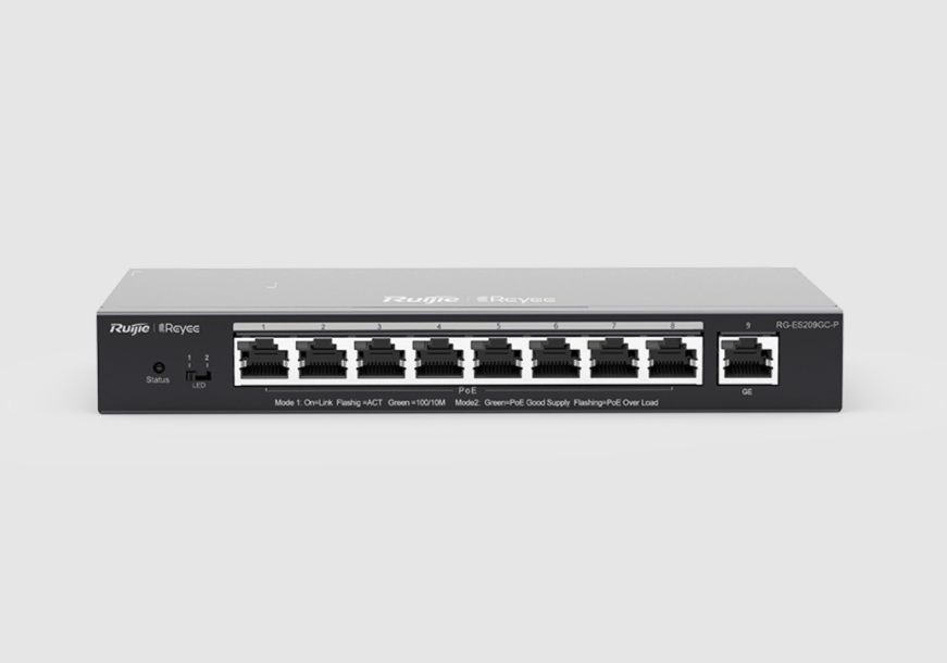 SWITCH PoE GIGABIT SMART : 9 GIGABIT RJ45 PO RTC incluant 8 ports PoE/PoE+ 120W