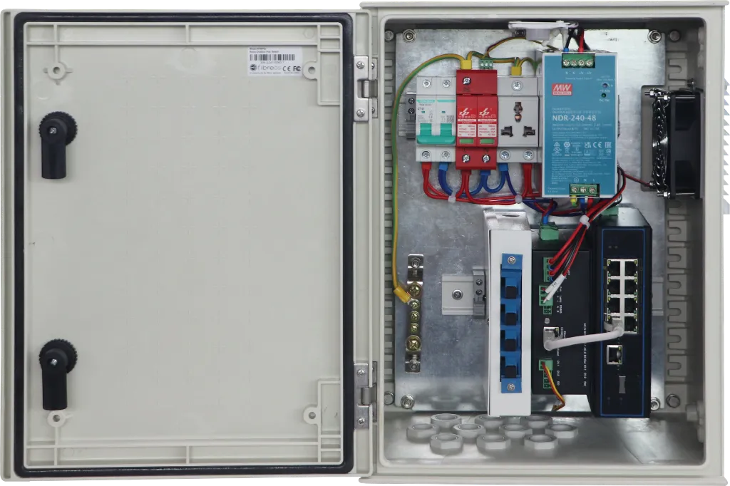 FIBREOS R-PRE - Coffret RailDin Smart — Switch PoE 8 ports