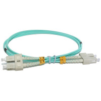 Jarretière optique OM3 SC/SC duplex Zipp, turquoise, 25 m