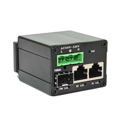 Micro mini convertisseur 2 ports 10/100/1000 PoE 1 port sfp alim 230 intégrée