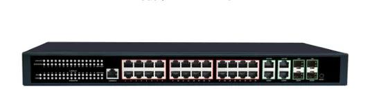 Switch managé L2+ 24 ports 10/10/1000 POE at + 4 ports combo sfp / giga