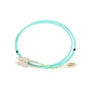 Jarretière optique OM3 LC/SC duplex Zipp, turquoise, 40 m