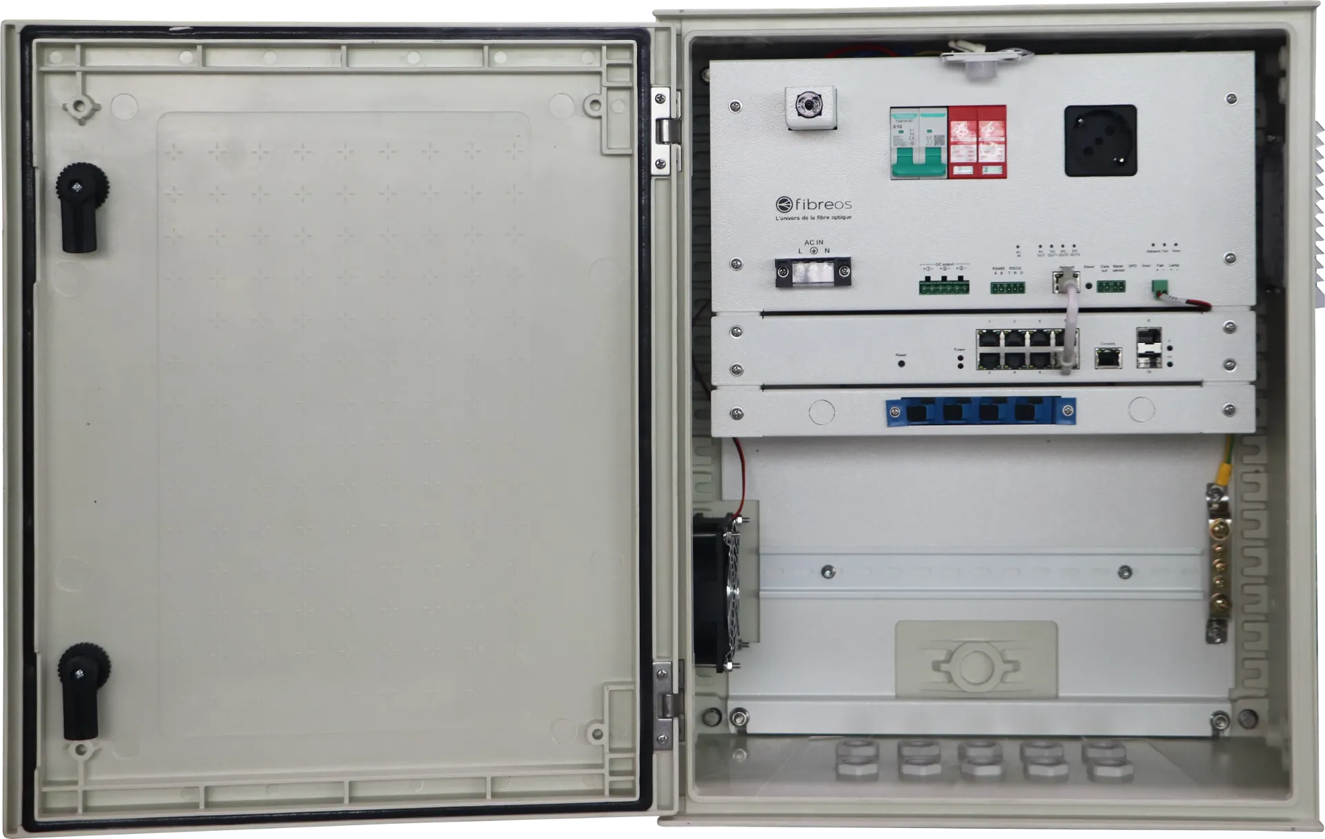 [FIBREOS R-PCRS] Coffret Vidéo-Surveillance - Ready - Switch 8 ports PoE - Manageable - SMART - Modulaire