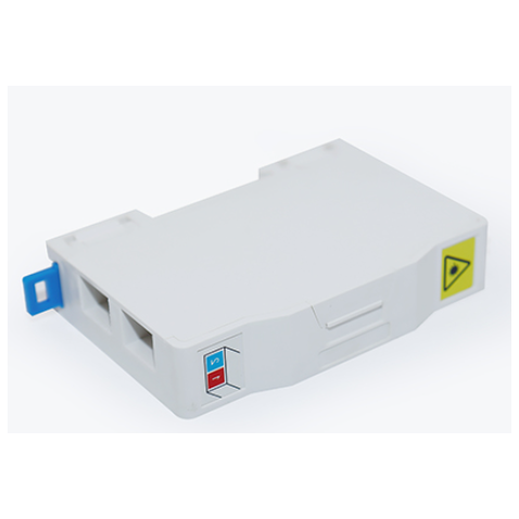 [CODINMOD2PORTS] boitier modulaire pour rail  din 2 ports format SC ou LC  livré vide ( pto )