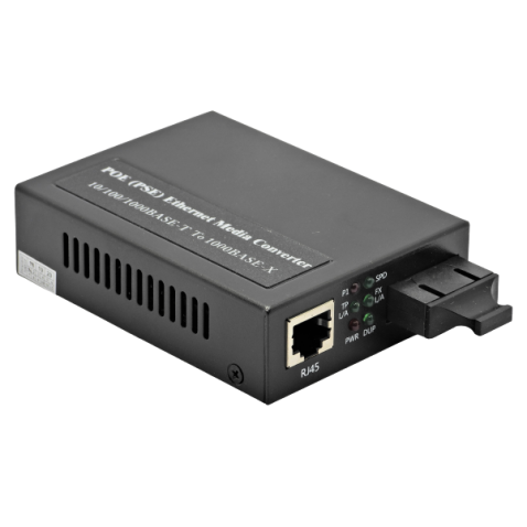 Convertisseur média 10/100 Base Monomode Duplex SC 25 km POE 3af 15,4w
