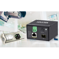 mini convertisseur industriel POE 30w 10/100/1000 vers sfp 12-57 volts dc
