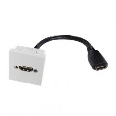 Plastron 45x45 HDMI F/F avec câble 0.20m