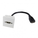 Plastron 45x45 HDMI F/F avec câble 0.20m