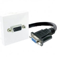 Plastron 45x45 HD15- VGA F/F avec câble 0.20m