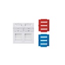 Plastron plat 2 ports 45 X 45 avec volet