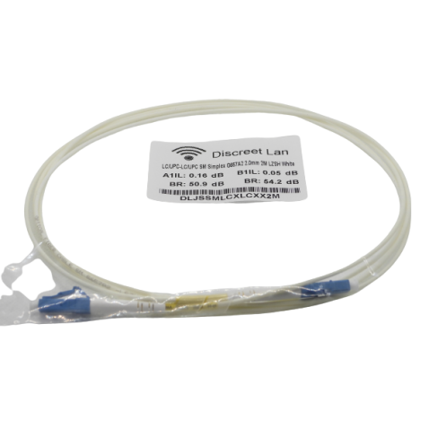 Cordon Discreet Lan mono LC/LC simplex Blanche 2mm - 2 m