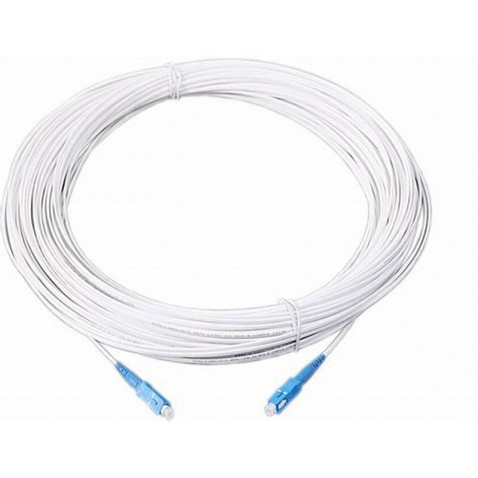 Jarretière optique mono G657 A SCUPC/SCUPC simplex gaine blanche renforcée 10  m