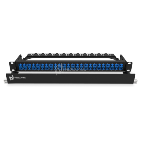 Tiroir de brassage 1U 19" , 96 Fibres Monomode (48 Adaptateurs LC Duplex Bleu)