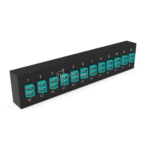 [NEXMP2PL03] Plaquette d'adaptateurs MP2 12 LC DX Aqua (chargée) NEXCONEX