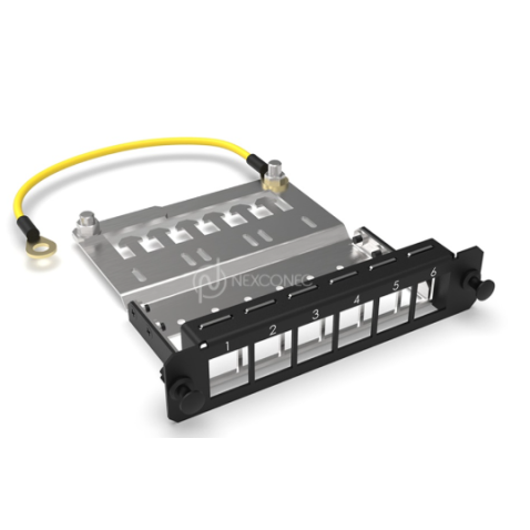 Module LGX 6ports Coupleurs Cat6A F/F NEXCONEX