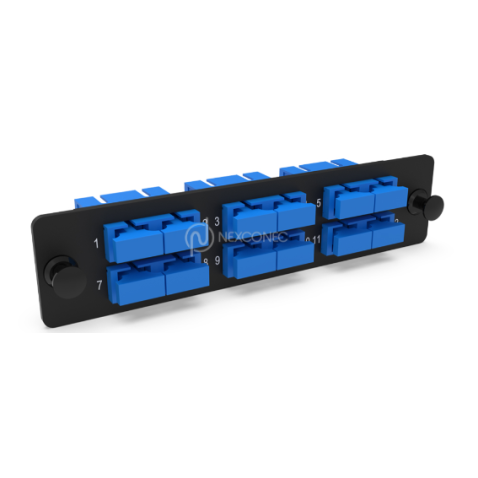LGX Pass Thru Plaque d'adaptation SC 12FO SM Bleu NEXCONEC