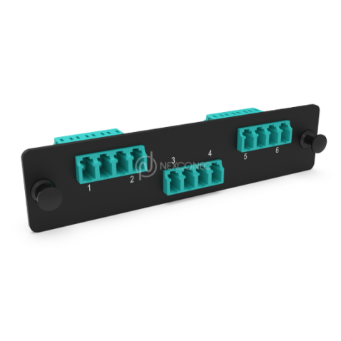 LGX Pass Thru Plaque d'adaptation LC 12FO MM Aqua NEXCONEC