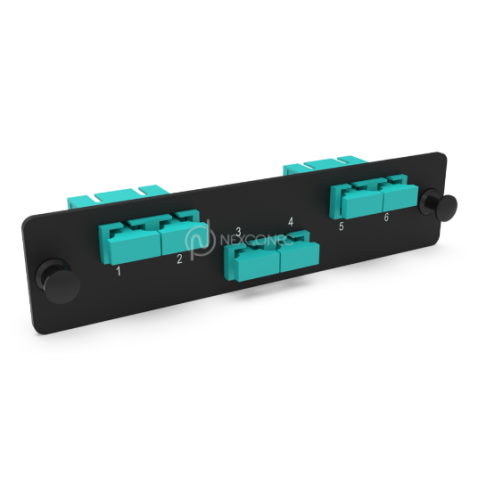 LGX Pass Thru Plaque d'adaptation SC 6FO MM Aqua NEXCONEC