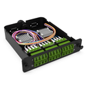 Module d'épissure LGX LC/APC 24FO SM vert chargé 24x tresses LC/APC G657A1 obtur