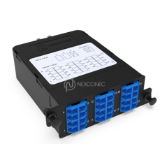 Module FIBRE OPTIQUE HD MPO-LC Elite 24FO SM Bleu Pol A/C avec volet NEXCONEC