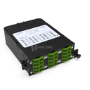 Module HD MPO-LC/APC Elite 24FO SM Vert Pol B, avec volet (2x MPO-12 vers 6x LC