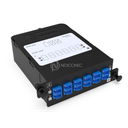 Module fibre optique HD MPO-LC Elite 12FO OS2 G657A1 Singemode Blue Pol B obtura