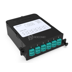 HD Module MPO-LC Elite 12FO Multimode OM3/4 Aqua Pol A/C Shuttered (1x MPO-12 ve