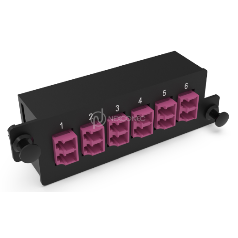 [NEXMP4PL06V] Plaquette HD d’adaptateurs LC 12FO Multi Erika Violet NEXCONEX