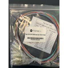 pack de 12 pigtails 50/125 OM3 SC easy strip gaine colorée fibre translucide