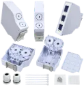 Boîtier fibre optique compact sur Rail DIN – 6 SC Duplex – cassette d’épissurage articulée – non équipé