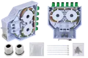 Boîtier fibre optique compact sur Rail DIN – 6 SC/APC équipé