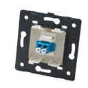 Plastron FIBRE plat 1 port 45 X 45 avec traversée LCDuplex Mono Avec platine