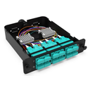 Module d'épissure LGX SC 12FO MM Aqua chargé 12x Pigtails SC/UPC OM3 600um color